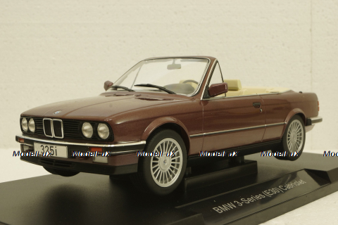 BMW 325i E30 Cabriolet  darkred metallic, 1985, MCG18380, MCG 1:18