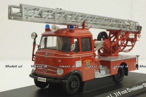 Mercedes L 319 "Feuerwehr" mit  Drehleiter DL 18, 02807, Schuco 1:43