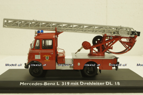 Mercedes L 319 "Feuerwehr" mit  Drehleiter DL 18, 02807, Schuco 1:43