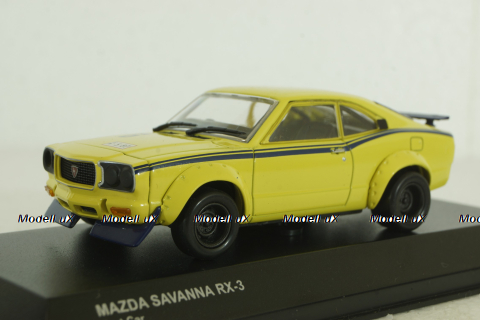 Mazda Savannah RX-3 Test Car, yellow, 03196A, Kyosho 1:43