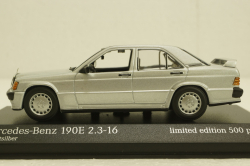 Mercedes 190E 2.3-16 (1984), silver, 943035605, Minichamps 1:43