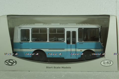 Паз-3205 автобус 1989, голубо-белый, SSM4002, SSM 1:43