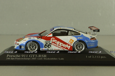 Porsche 911 GT3 RSR winner 24h Spa-Francorchamps 2005 Lieb/Rockenfeller/Luhr, 400056466, Minichamps 1:43
