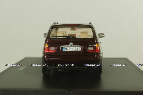 BMW X5 3.0 d (E53) 1999, dark red, 80429411690, Minichamps 1:43