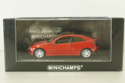Mercedes C 230 Sport coupe (CL203) 2001, red, 430 03000, Minichamps 1:43