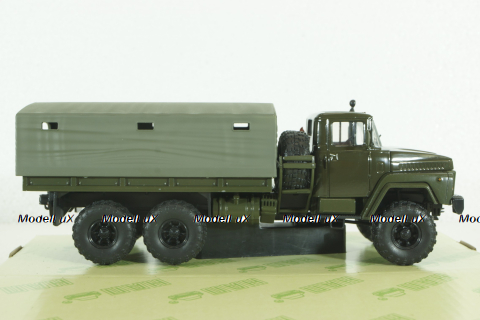 Краз-260 борт с тентом, Зеленый, 1979г, Н290, Наш Автопром 1:43