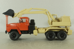 Краз-260 ЭО-4421А Экскаватор, красный/бежевий, Н745, Наш Автопром 1:43
