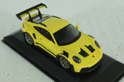 Porsche 911 (992) GT3 RS with Weissach-Paket, yellow with golden rims and black decor, 413062106,  Minichamps 1:43 