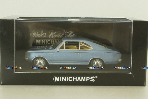 Opel Record (C) coupe 1966, blue metallic, 430046120, Minichamps 1:43