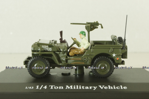 Jeep 1/4 ton military vehicle sabbia, Cararama 1:72