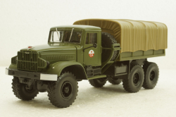 Краз-214В баластний тягач, борт з тентом, хакі, Наш Автопром 1:43