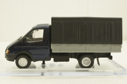 Газ-3302 Газель бортовой с тентом синий/серый, Конверсия 1:43