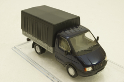 Газ-3302 Газель бортовой с тентом синий/серый, Конверсия 1:43