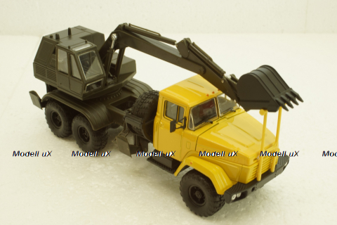 Краз-6322 ЭО-4422 Экскаватор жовтий/хакі, Н747, Наш Автопром 1:43