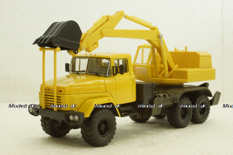 Краз-6322 ЭО-4421А Экскаватор, жовтий, Н744, Наш Автопром 1:43