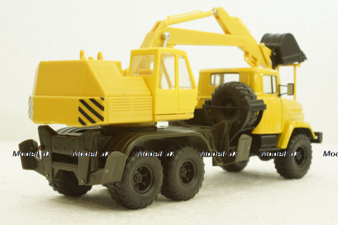 Краз-6322 ЭО-4421А Экскаватор, жовтий, Н744, Наш Автопром 1:43