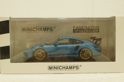 Porsche 911 (991 II) GT3 RS with gold rims 2018 lightblue, 413067046, Minichamps 1:43
