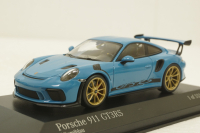 Porsche 911 (991 II) GT3 RS with gold rims 2018 lightblue, 413067046, Minichamps 1:43