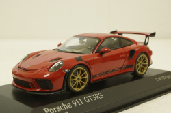 Porsche 911 (991 II) GT3 RS with gold rims 2018 red, 413067069, Minichamps 1:43