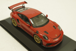 Porsche 911 (991 II) GT3 RS with gold rims 2018 red, 413067069, Minichamps 1:43