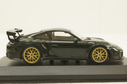 Porsche 911 (991 II) GT2-RS  with gold rims 2018 darkgreen, 413067286,  Minichamps 1:43