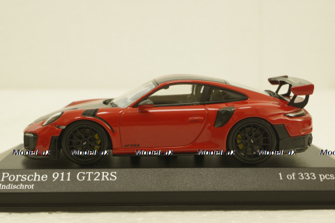 Porsche 911 (991/2) GT2 RS with black rims  2018 red,  413067292, Minichamps 1:43