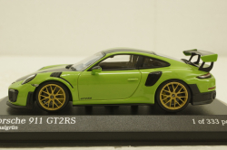 Porsche 911 (991 II) GT2 RS with gold rims 2018 green, 413067283, Minichamps 1:43