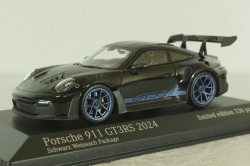 Porsche 911 (992) GT3 RS with Weissach-Package, blue/black rims and black décor, 413062109, Minichamps 1:43  