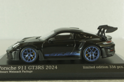 Porsche 911 (992) GT3 RS with Weissach-Package, blue/black rims and black décor, 413062109, Minichamps 1:43  