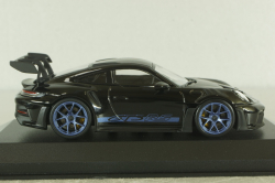 Porsche 911 (992) GT3 RS with Weissach-Package, blue/black rims and black décor, 413062109, Minichamps 1:43  