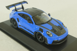Porsche 911 (992) GT3 RS with Weissach-Package, black/ blue rims and blue décor, 413062122, Minichamps 1:43   