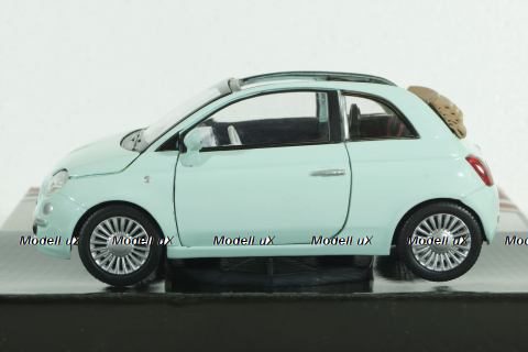 Fiat Nuova 500 Cabrio, blue, 73374, MotorMax 1:24