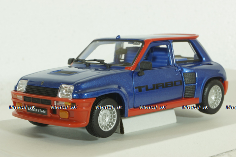 Renault R5 Turbo 1982, blue/red, BU21088B, Burago 1:24