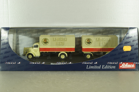 Mercedes L 6600 with trailer, beige, 03019, Schuco 1:43
