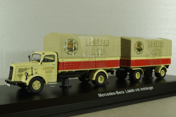 Mercedes L 6600 with trailer, beige, 03019, Schuco 1:43
