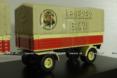 Mercedes L 6600 with trailer, beige, 03019, Schuco 1:43
