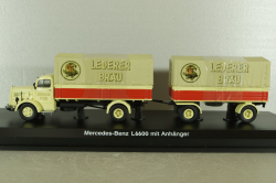 Mercedes L 6600 with trailer, beige, 03019, Schuco 1:43