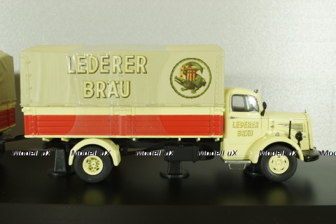 Mercedes L 6600 with trailer, beige, 03019, Schuco 1:43