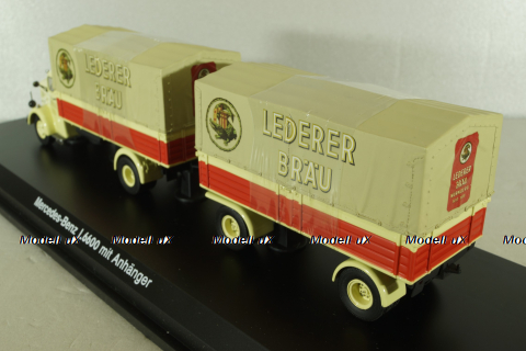 Mercedes L 6600 with trailer, beige, 03019, Schuco 1:43
