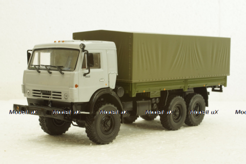 Камаз-53501 с тентом, серый/зеленый, АвтоИстория 1:43