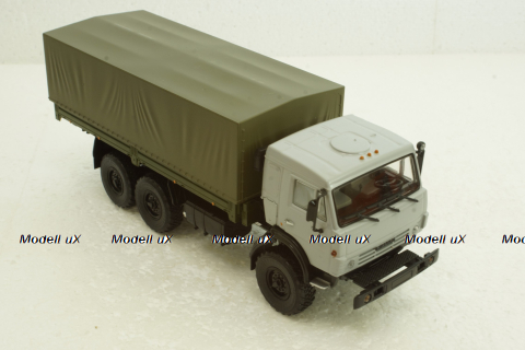 Камаз-53501 с тентом, серый/зеленый, АвтоИстория 1:43