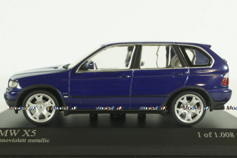 BMW X5 4.8I  E53 1999, purple metallic, 431028475, Minichamps 1:43 