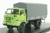 IFA W50L flatbed truck with tent, green grey, SSM1464, SSM 1:43