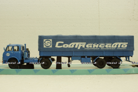 Маз-504В с п/прицепом 5205А Совтрансавто синий, Н786, Наш Автопром 1:43