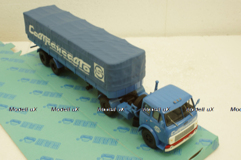 Маз-504В с п/прицепом 5205А Совтрансавто синий, Н786, Наш Автопром 1:43