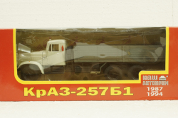 Краз-257 бортовой, 1989 серый/зеленый, Н203, Наш Автопром 1:43