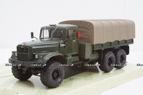 Краз-255Б борт с тентом зеленый 1969 зеленый, Н289, Наш Автопром 1:43