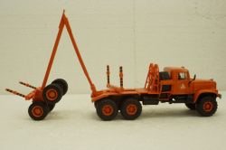 Краз-255Л1 лесовоз, оранжевый, Н727, Наш Автопром 1:43
