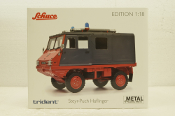 Steyr-Puch Haflinger Fire department red/grey, 450044300, Schuco 1:18