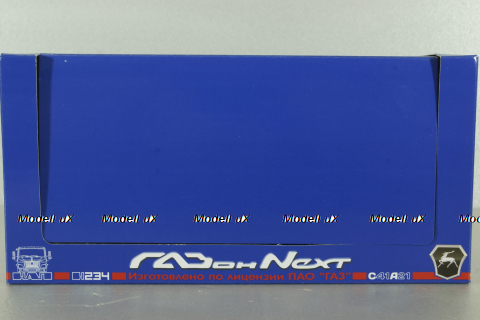 Газон NEXT C41A21 бортовой с тентом бордовый/бежевый, в боксе, Н234,  1:43